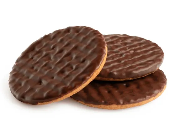 Galleta cubierta de chocolate